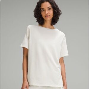 Lululemon Relaxed Fit Boatneck T-shirt in Bone